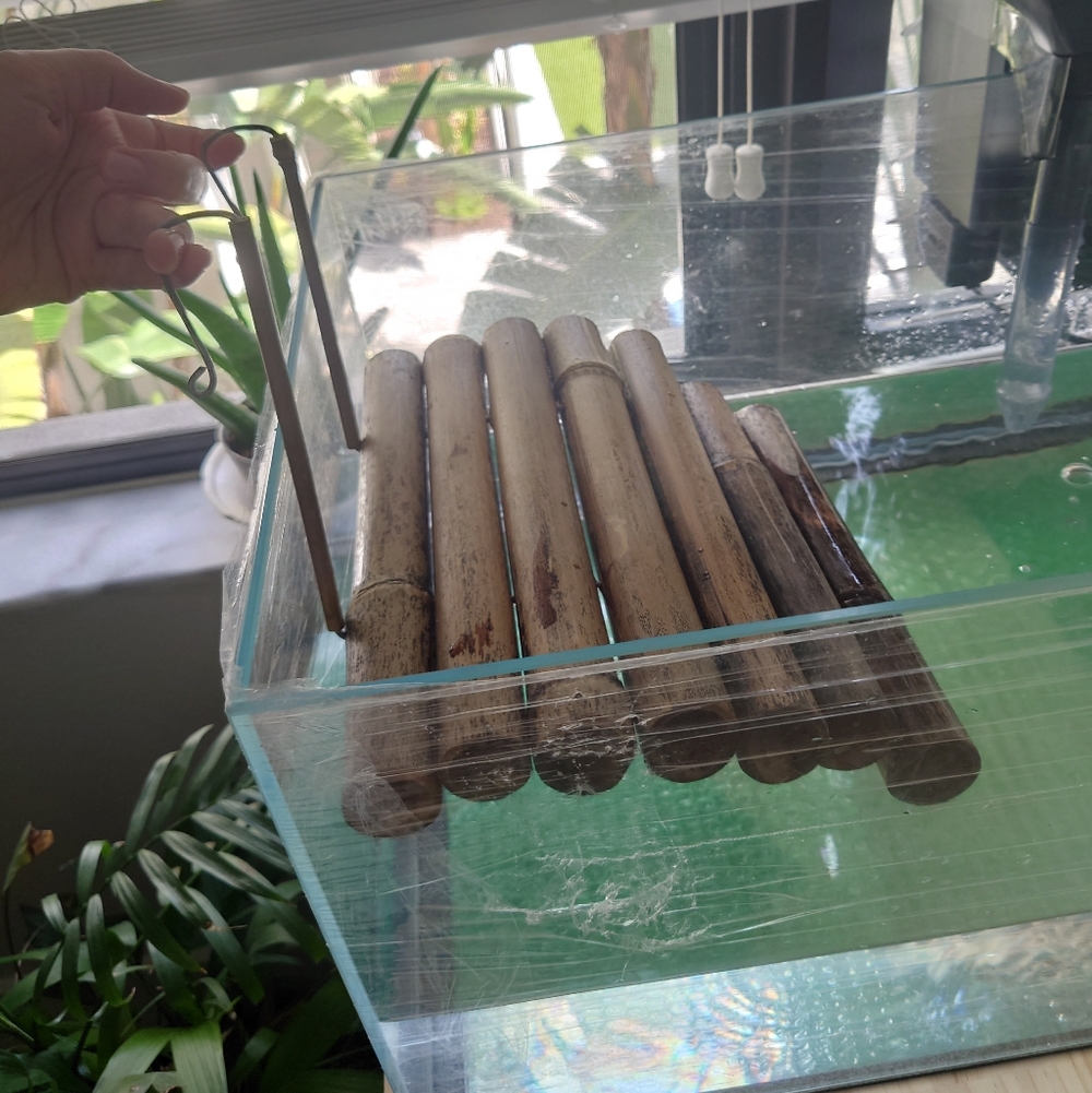 SOLD Dock for turtle made of bamboos give your tank nature look!
